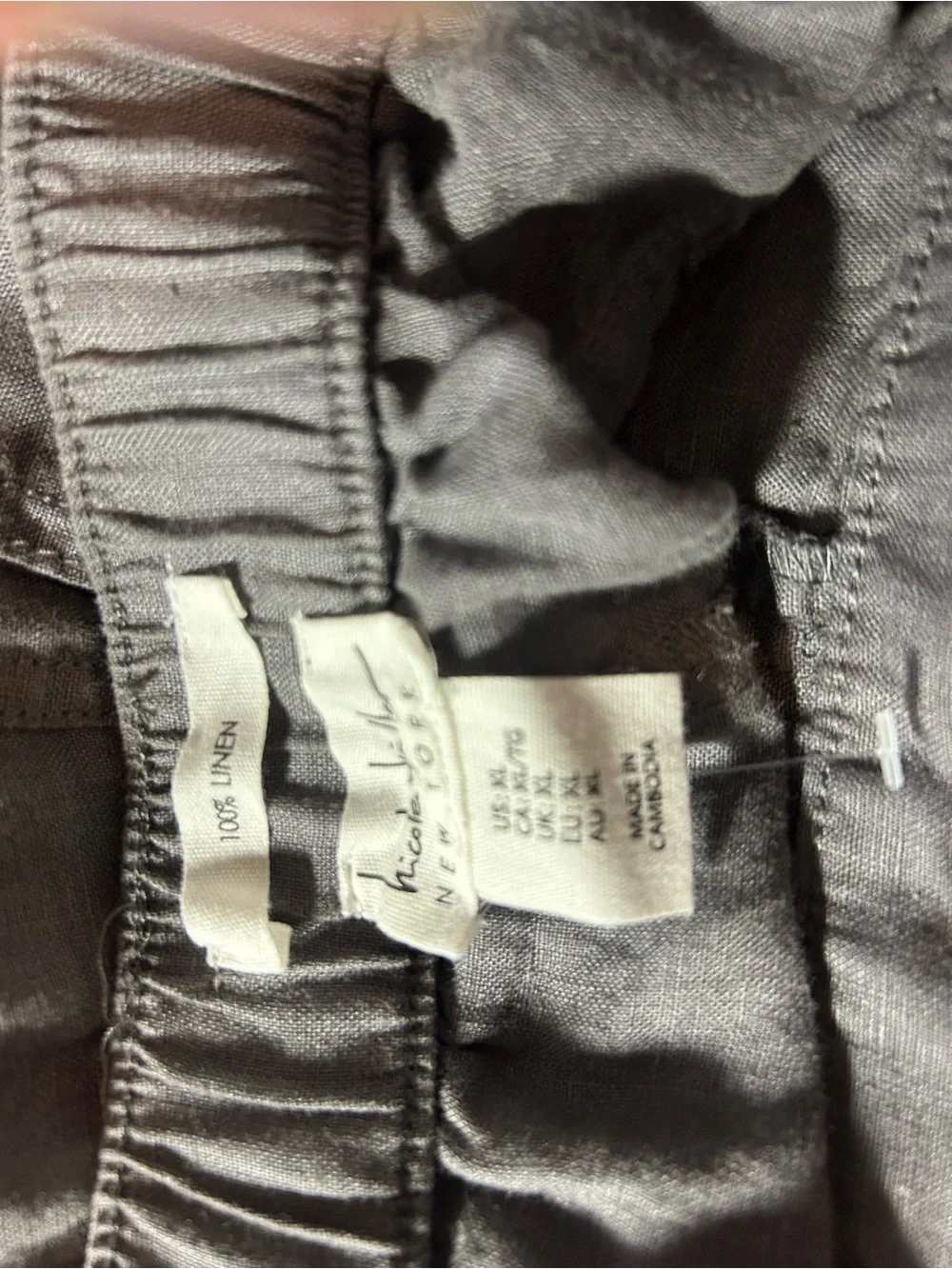 Nicole Miller Wmen’s Gray linen coastal cropped pants. Size XL. NwtgS.